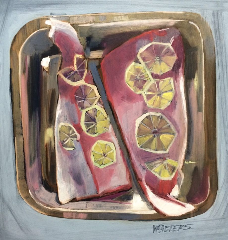 Halibut for Dinner by Marlene Walters. (Oil Still Life Painting)