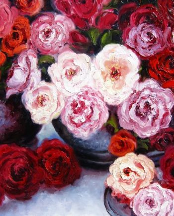 Radiant Roses by Anna Good. (Oil Still Life Painting)