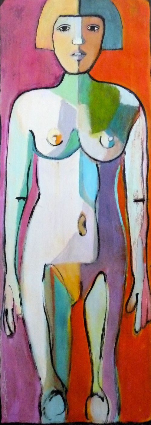 Standing Nude by Carolyn Schlam. (Figurative Oil Painting)
