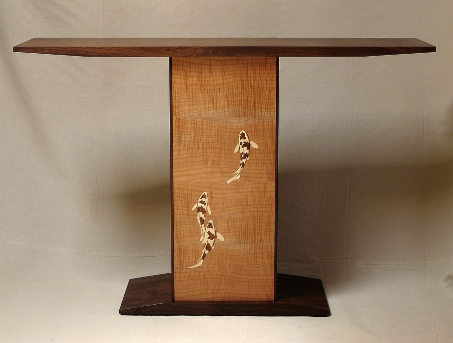 Entry Table - Three Koi Fish by Matthew Werner (Wooden Table)