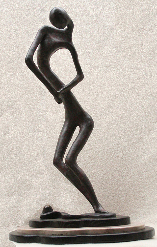 Lunch With Rodin: Miro by Tomi LaPierre. (Bronze Figurative Sculpture)