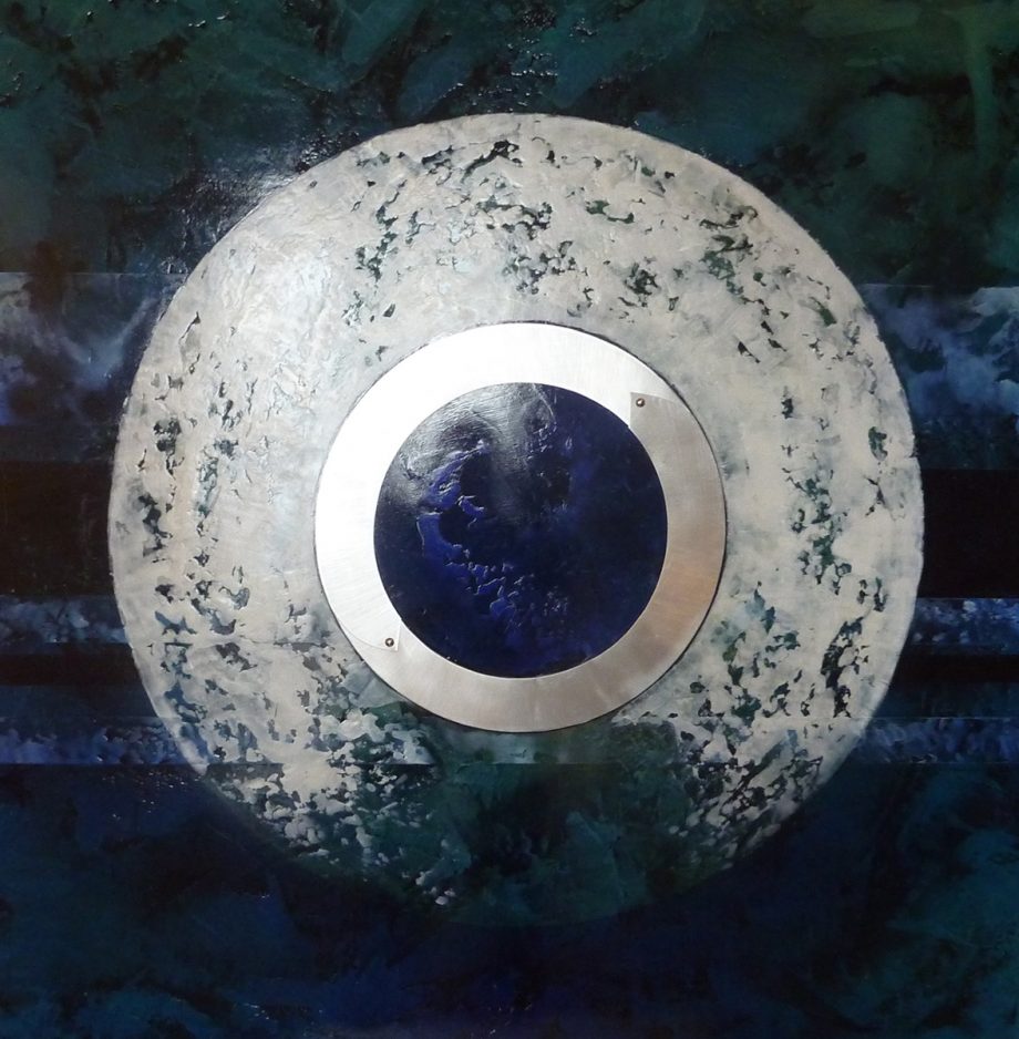 Orb 3 by Helene Steene. (Abstract Mixed Media Painting)