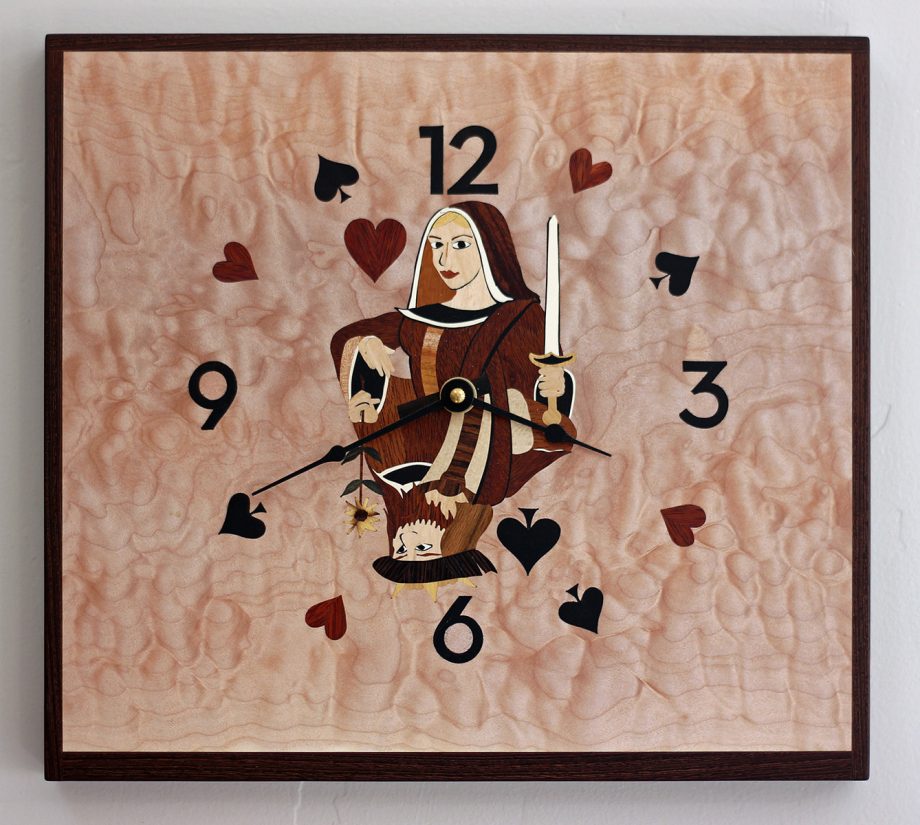 Queen Over King Clock by Matthew Werner. (Hand-made Wooden Clock)