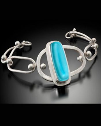 Retro Oval Bracelet by Amy Faust. (Hand-made Silver Necklace)