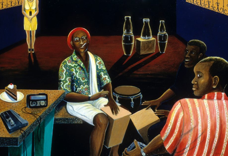 Rumba en La ENA by Sue Matthews. (Folk Painting of Cuba)