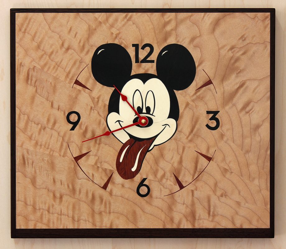 Sticky Mickey Clock by Matthew Werner. (Hand-made Wooden Clock)