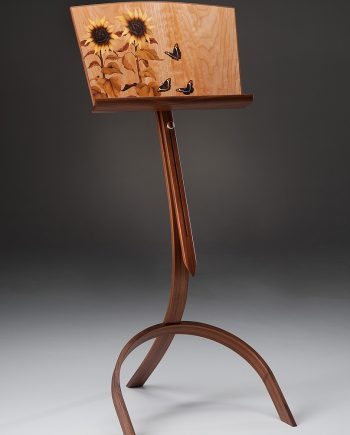 Sunflowers & Sisters Music Stand by Matthew Werner. (Hand-made Wooden Clock)