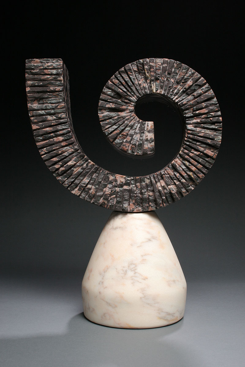 Unwound by Dahrl Thomson. (Abstract marble Sculpture)