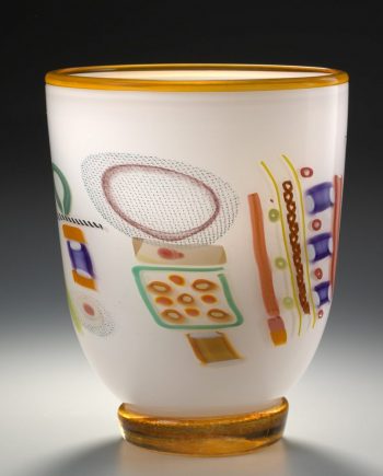Ivory Vase by Pizzichillo & Gordon Glass. (Art Glass Vase)