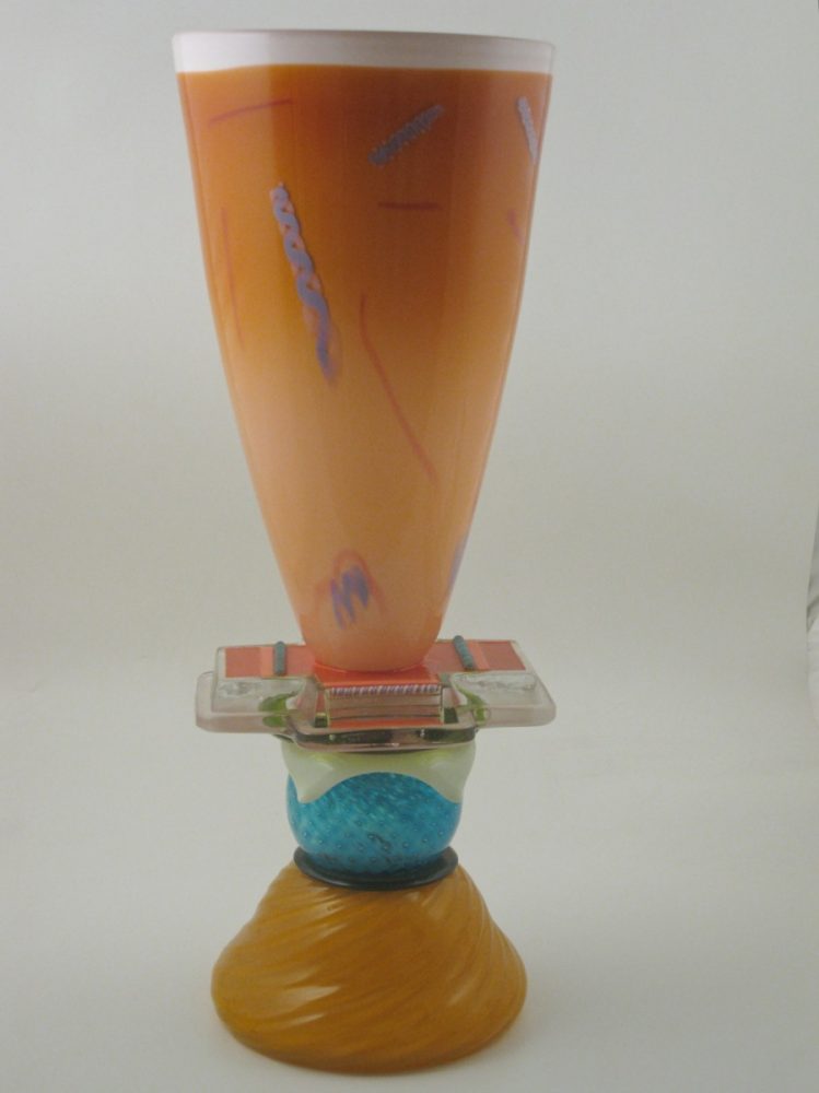 Sculptural Vessel by Pizzichillo & Gordon Glass. (Art Glass Vase)
