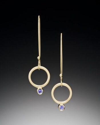 Hanging Charm Earrings by Ilene Schwartz. (Hand-made gold Earrings)