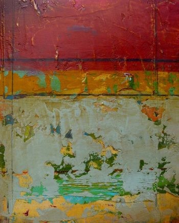 Red Fresco II by Helene Steene. (Abstract Mixed Media Painting)