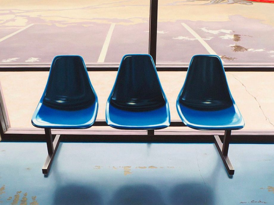 Three Blue Seats by Matt Condron. (Oil Painting)