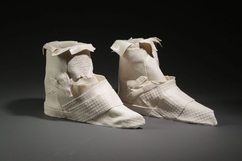 Whiter Boots by Inge Roberts. (European Ceramic Sculpture)