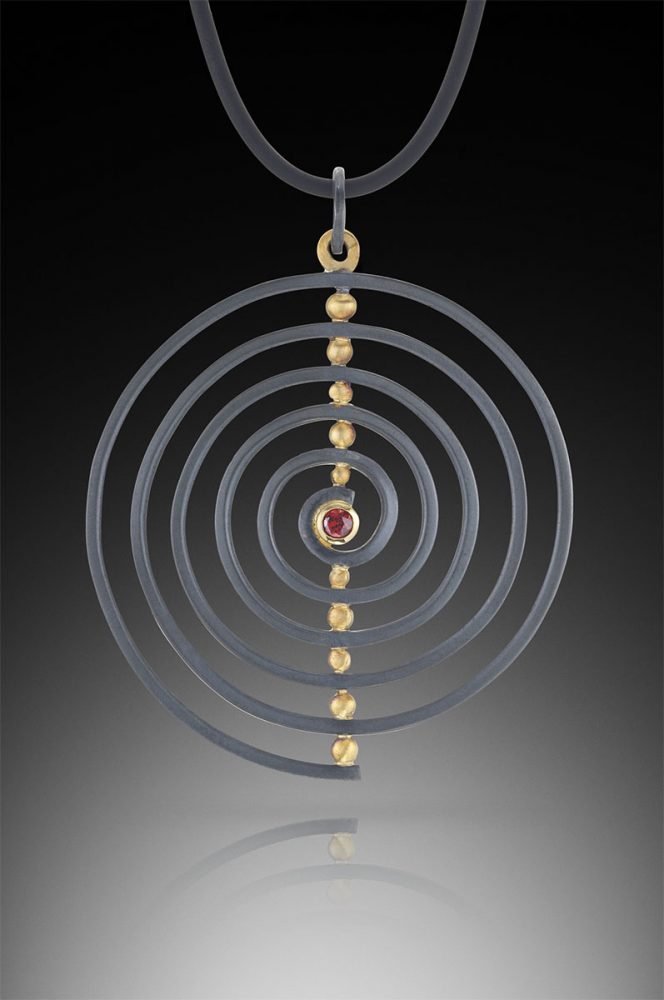 Spiral Pendant by Ilene Schwartz. (Hand-made Silver pendant)