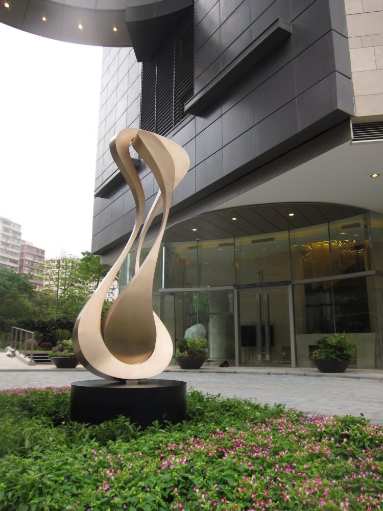 Spirit Form 3. Abstract Steel Sculpture by Riis Burwell