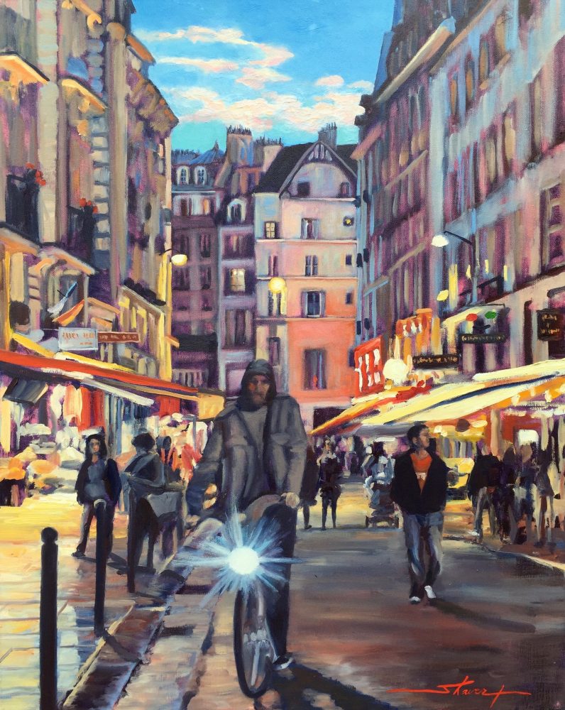 Paris, Evening Ride. Oil Painting by Sharon Rusch Shaver