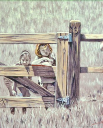 At the Fence. Oil Painting by Sharon Rusch Shaver