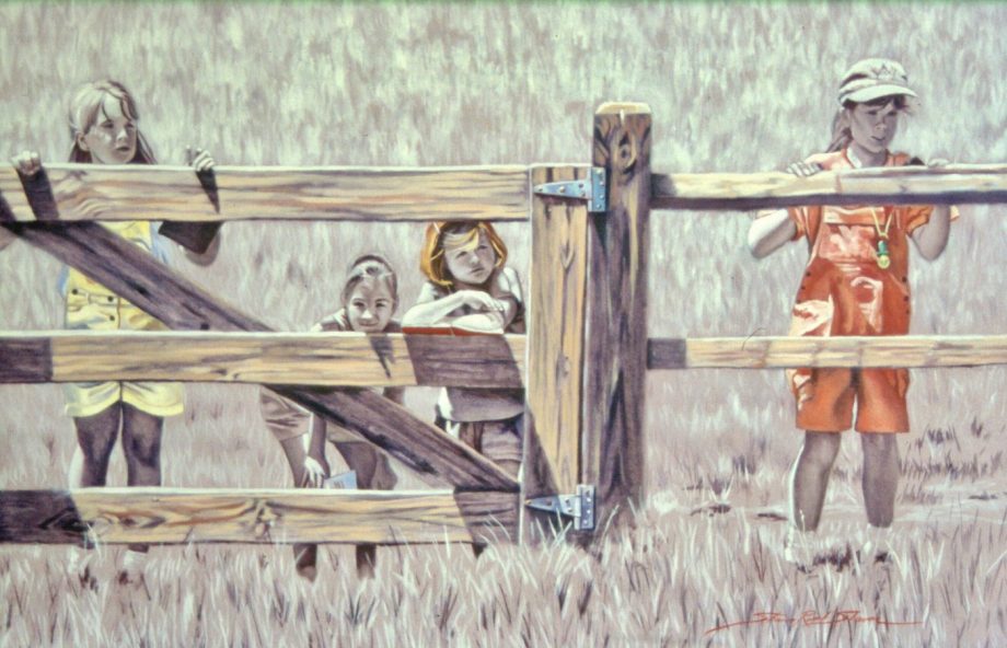 At the Fence. Oil Painting by Sharon Rusch Shaver
