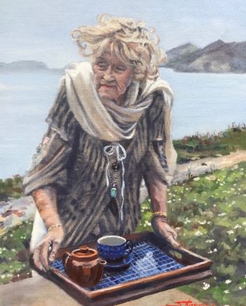 Tea in Ireland. Oil Painting by Sharon Rusch Shaver