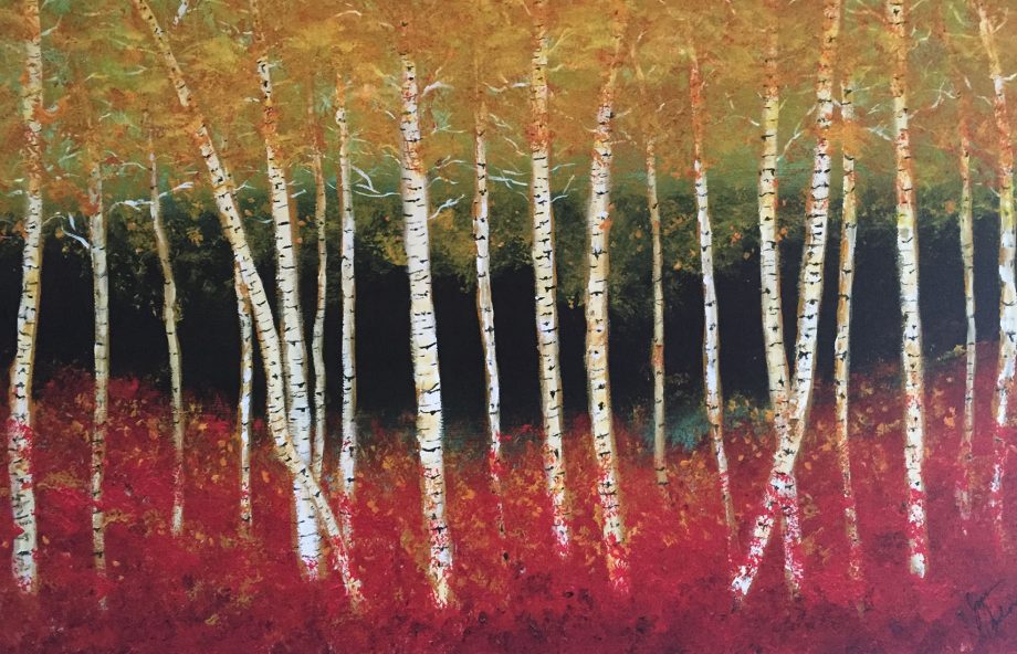 Birch Tree Forest by Joan Adam (Oil Painting)