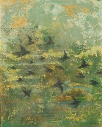 Migration Over Wetlands by Jan Bernard (Oil Painting)