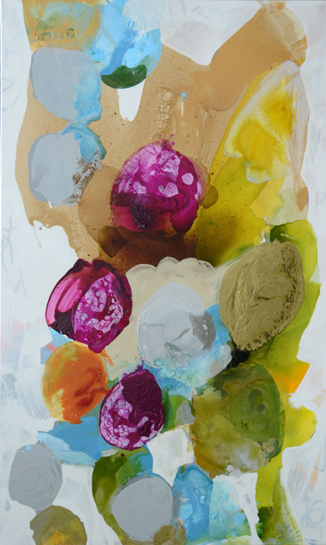 Summer Petals 9 by Liz Barber Leventhal (Mixed Media Painting)