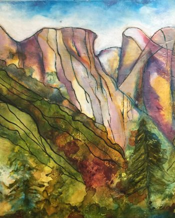 Yosemite Valley by Carolyn Reed (Encaustic Painting)