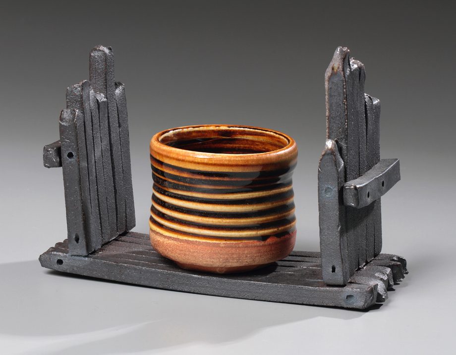 Cup on a Shelf by Jan Schachter (Ceramic Sculpture)
