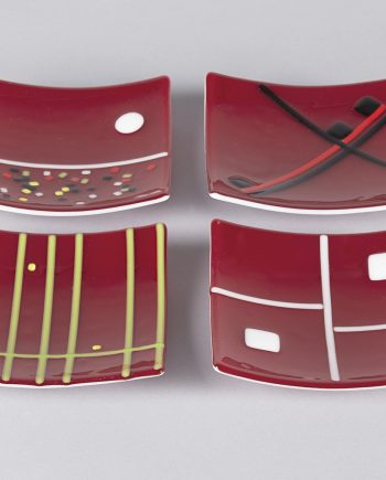 Red Small Plates by Melody Lane (Art Glass)