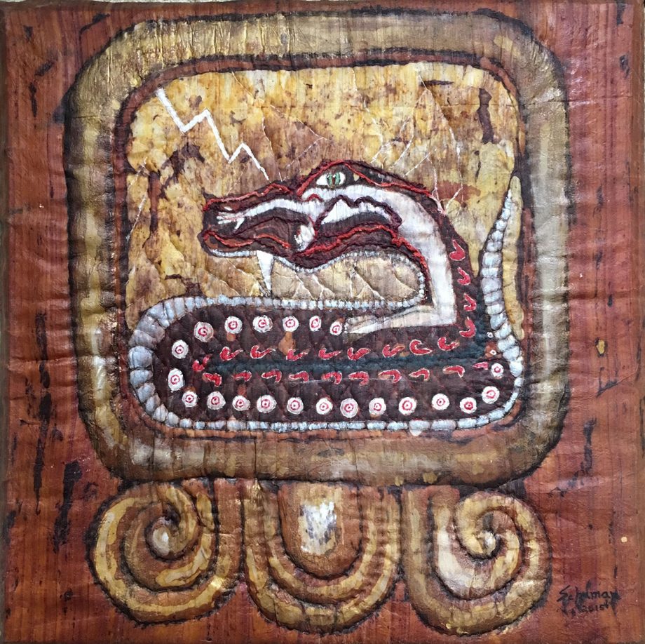 I Chicchan (One Serpent), Fiber Wall Art by Karen Schuman
