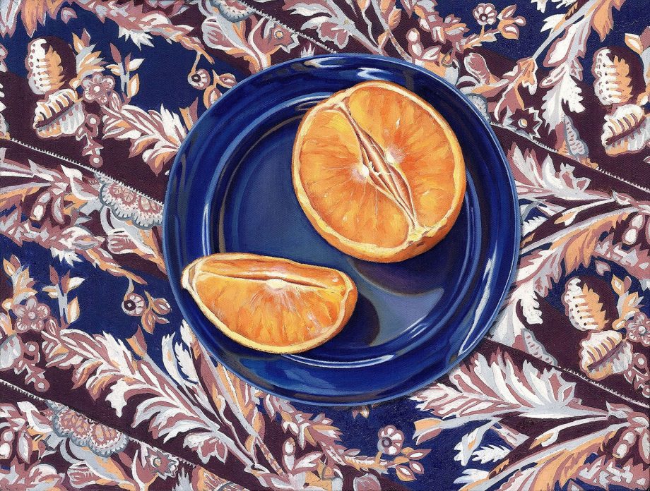 Orange on Plate by Rebecca Gabriel (Giclée Print on Canvas) | American Artwork