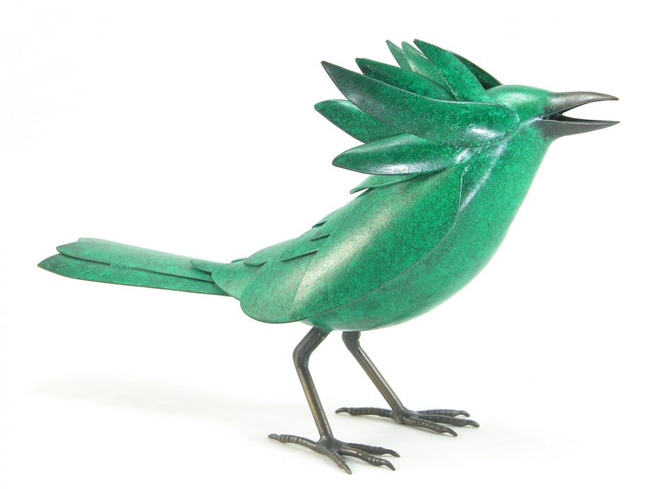 Bird in the Hand - Green by Charles McBride White (Bronze Sculpture) | American Artwork